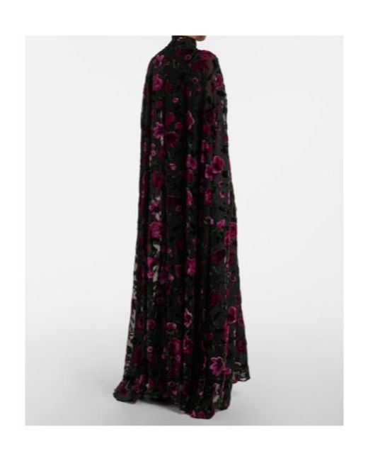 Rodarte Black Devoré Velvet Gown