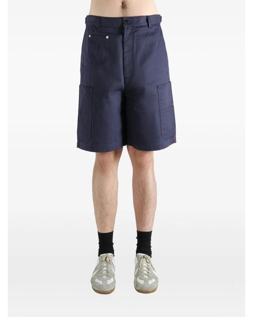 Givenchy Blue Logo Embroidered Shorts for men