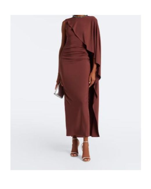 Roland Mouret Purple Crystal-Embellished Jersey Maxi Dress