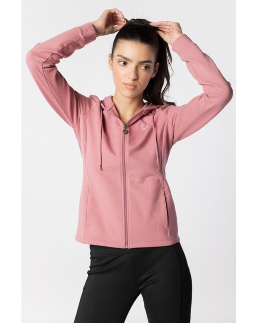 EA7 Pink Logo And Hat Casual Jacket