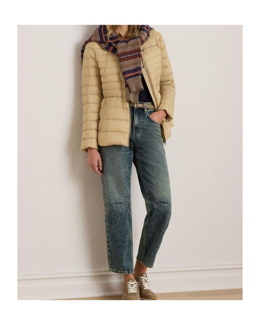 Ralph Lauren Natural Real Leather Quilted Short Puffer Jacket