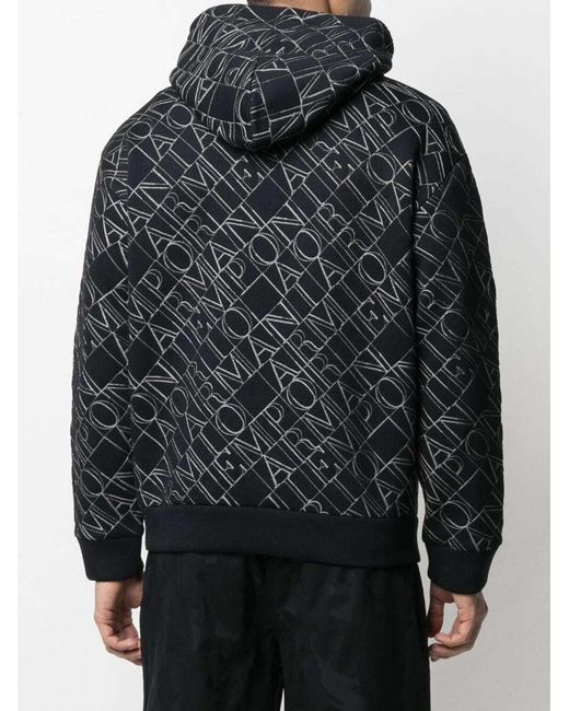 Emporio Armani Gray Logo-Print Hoodie for men