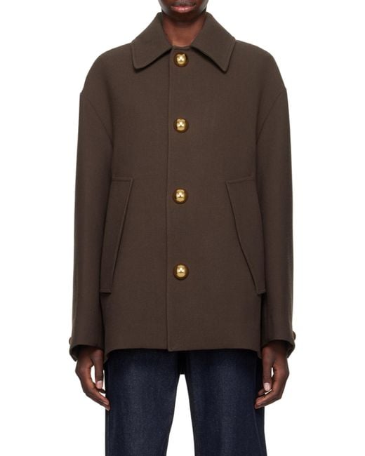 AMI Brown Ami Long Sleeved Straight Hem Jacket