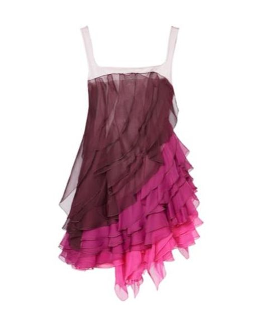 Nensi Dojaka Purple Kiera Ruffled Tiered Minidress