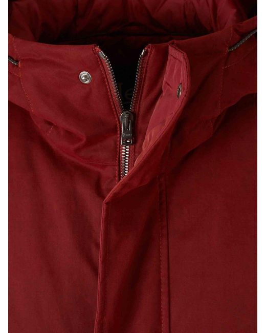 Herno Red Long-Sleeved Padded Jacket for men