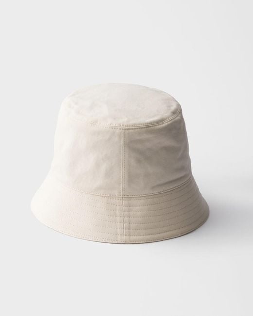 Prada White Logo Bucket Hat for men