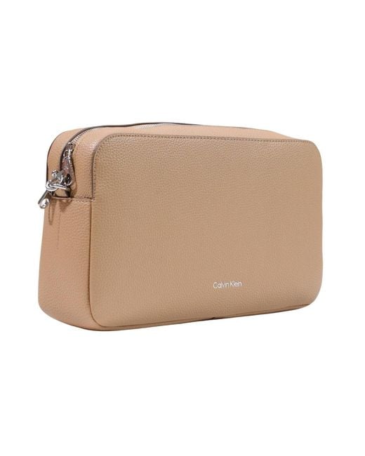 Calvin Klein Natural Zippered Shoulder Bag