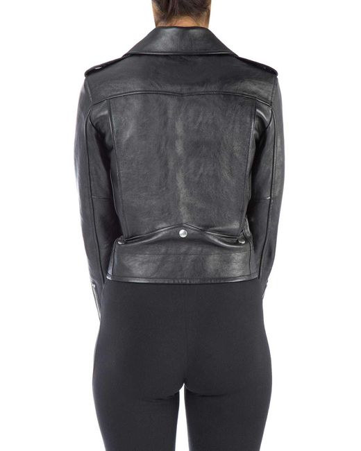 Saint Laurent Black Classic Leather Biker Jacket