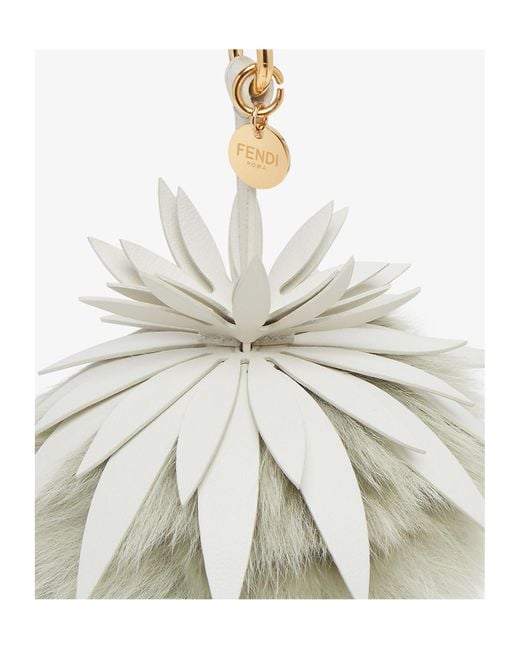 Fendi Metallic Light Fox And Rabbit Fur Charm