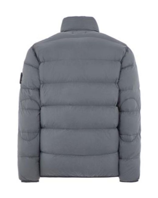 Stone Island Gray Compass-Patch Padded Down Jacket for men
