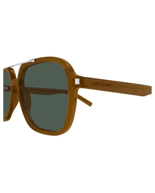 Saint Laurent White Eyewear Square Frame Sunglasses