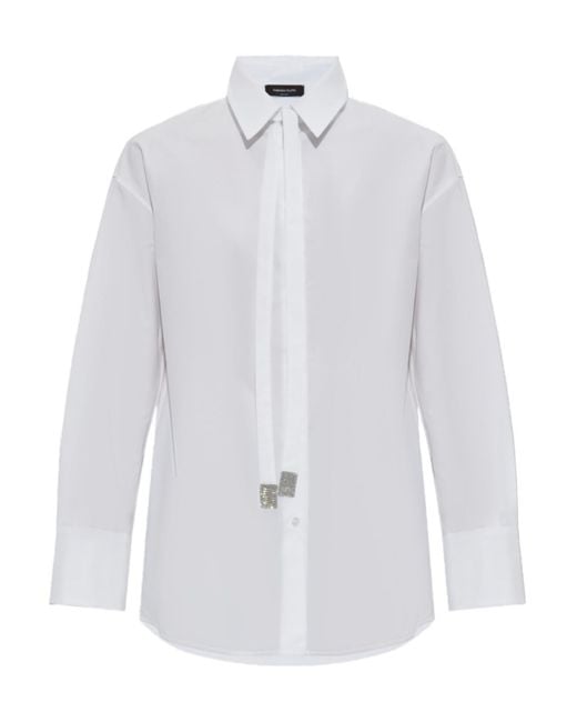 Fabiana Filippi White Long Sleeved Tied-Fasten Shirt
