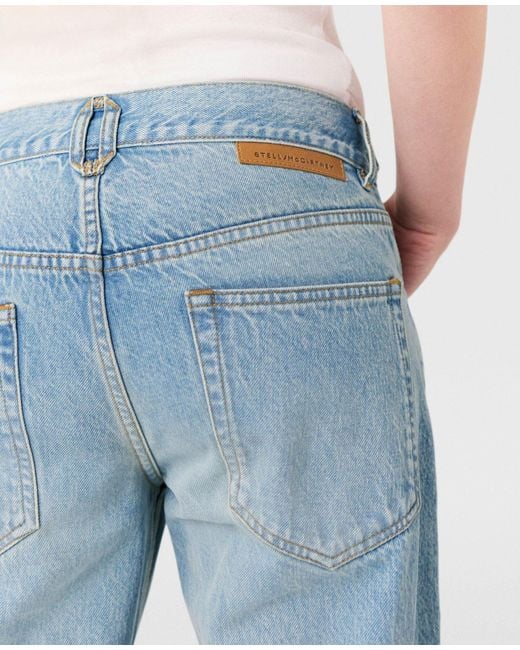 Stella McCartney Blue Mid-Rise Frayed-Edge Bbootcut Jeans