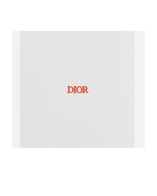 Dior White Logo Embroidered Long-Sleeved Shirt for men