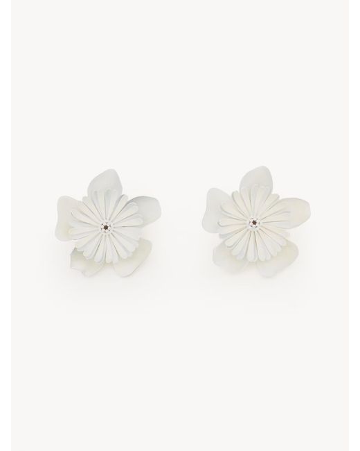 Chloé White Chloé Bloom Earrings