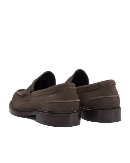 Tricker's Brown Round Head Loafer Shoes for men