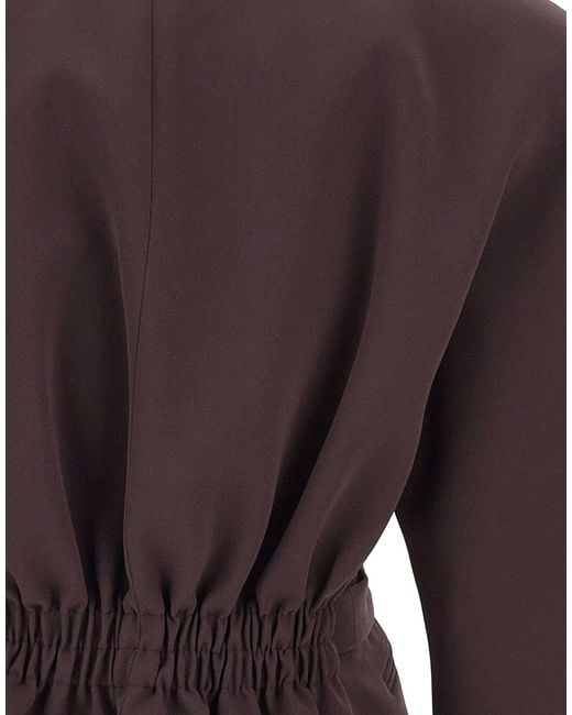 ANDAMANE Brown Long-Sleeve Stand-Collar Jacket