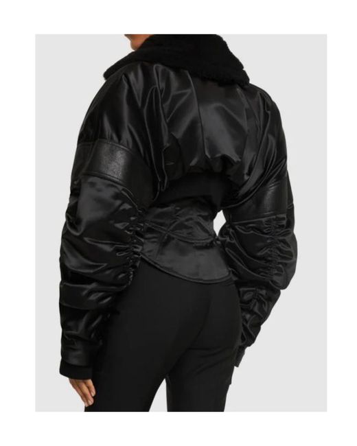 Mugler Black Pleated Casual Jacket