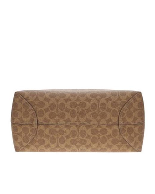 COACH Brown Logo Pattern Tote Bag