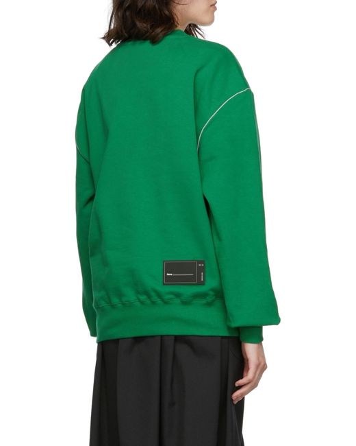 we11done Green Printed Logo Sports Sweater for men