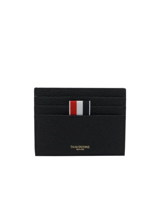 Thom Browne Black Note Compartment Card Holder for men