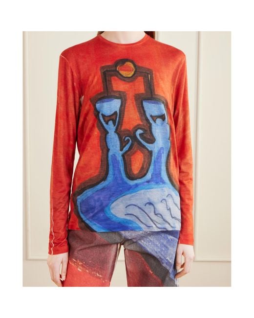 Gabriela Hearst Red Long Sleeve T-Shirt