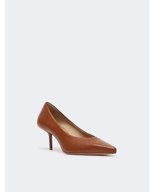 Max Mara Brown Nappa Leather Court Shoes