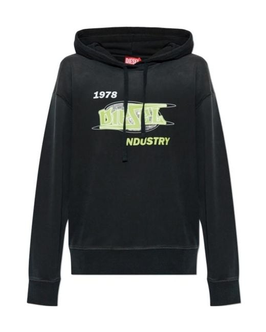 DIESEL Black F-Buxt-Hood-P2 Drawstring Hoodie