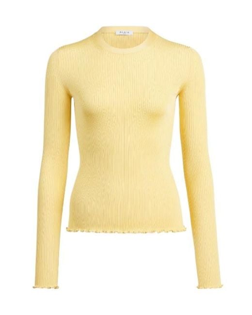 Alaïa Yellow Alaïa Ribbed Knit Top