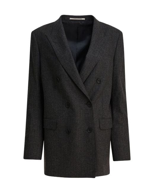 Tagliatore Black Double-Breasted Blazer