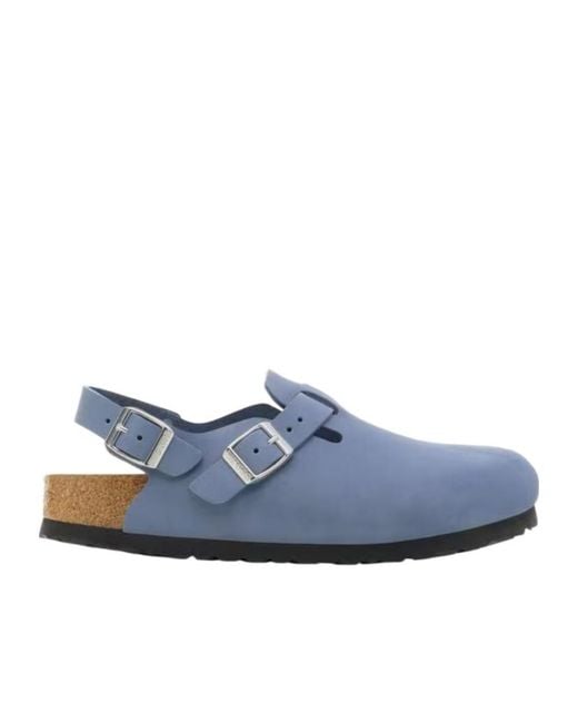 Birkenstock Blue Buckle Strap Mules