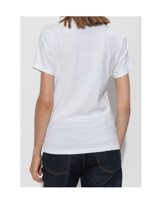 Victoria Beckham White Logo Printed Crewneck T-Shirt