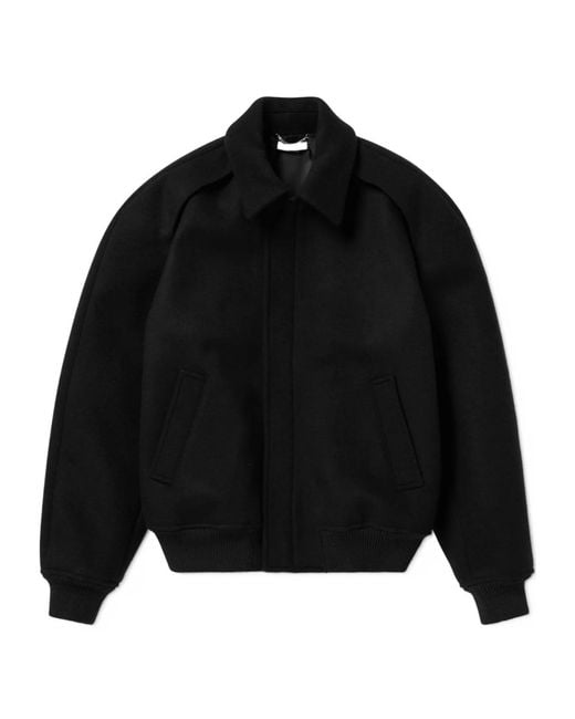 1989 STUDIO Black Embroidered Back Text Coat for men