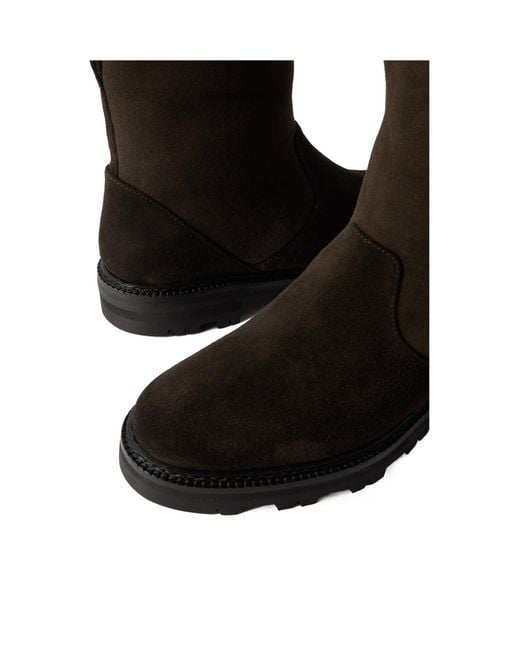 Manolo Blahnik Black Shearling-Lined Suede Ankle Boots