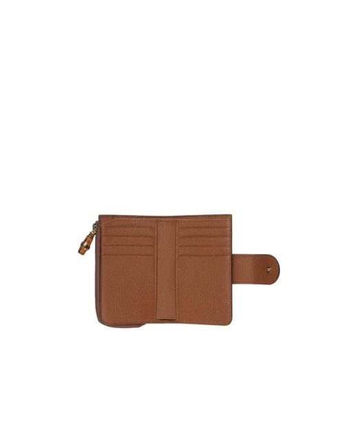 Gucci Brown Medium Double G Wallet With Bamboo
