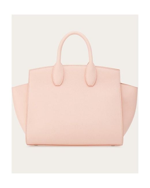 Ferragamo Pink Studio Soft Logo Shoulder Bag