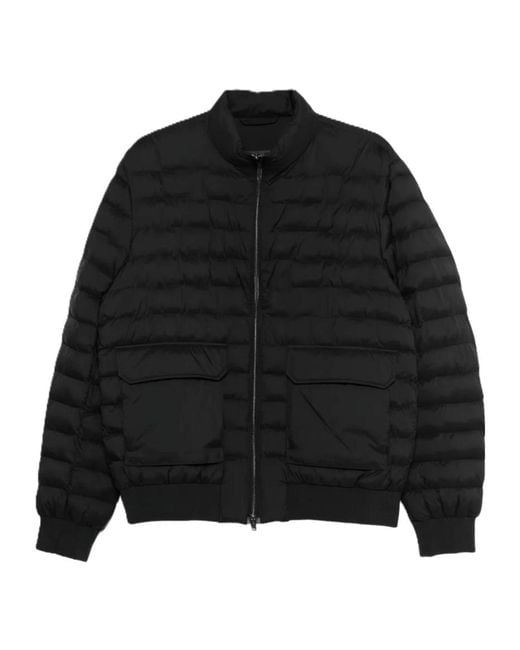 Herno Black Pocket Quilted Jacket for men