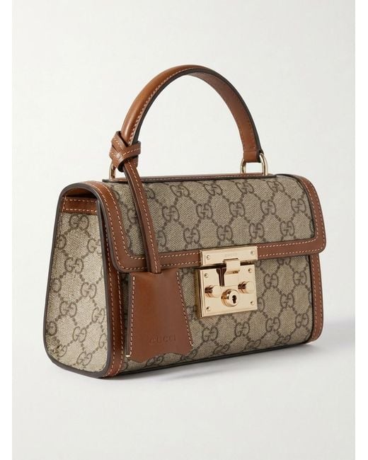 Gucci Brown Padlock Small Top Handle Bag