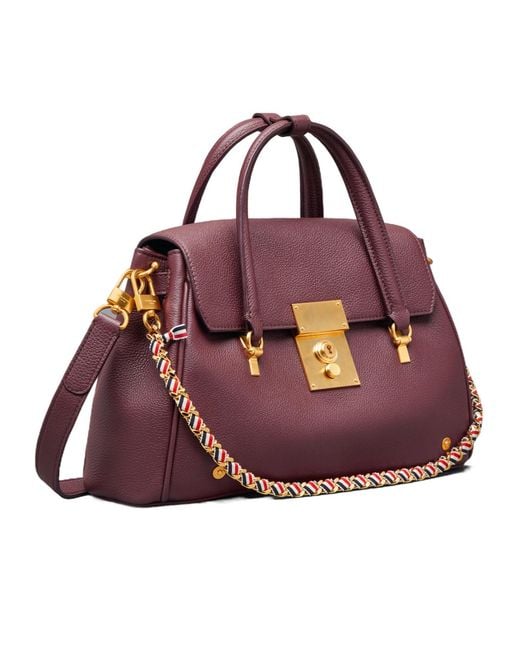 Thom Browne Purple Bolton Small Top Handle Bag