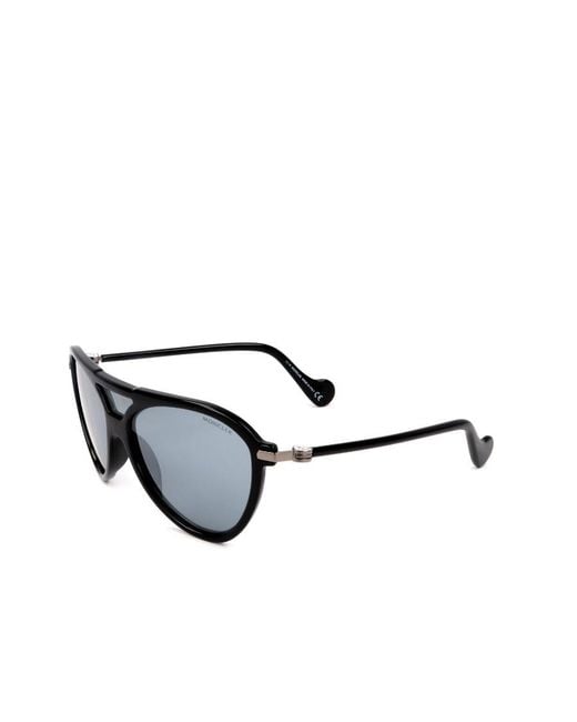 Moncler White Eyewear Pilot Frame Sunglasses for men