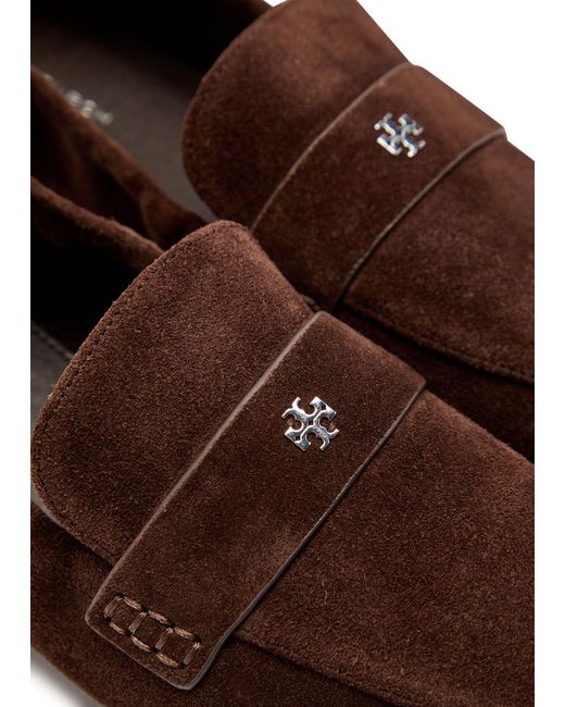 Tory Burch Brown Logo Detail Loafers