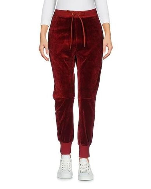 Chloé Red Solid Color Velvet Pants