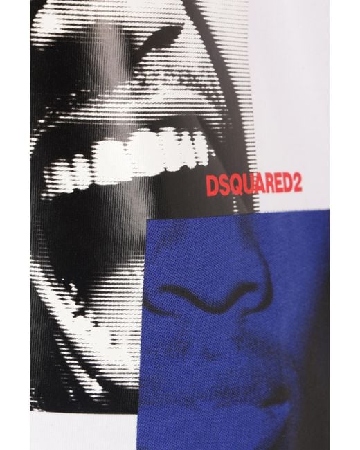 DSquared² White Graphic-Printed Crewneck T-Shirt for men
