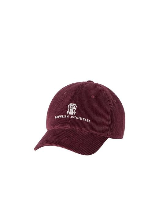Brunello Cucinelli Comfort Cotton And Cashmere Corduroy Baseball Cap With Embroidered Logo for men
