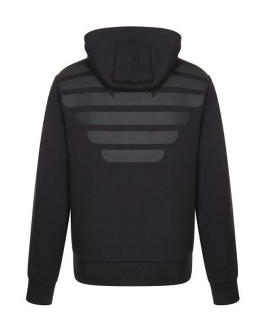 Emporio Armani Blue Logo Hooded Sweater for men