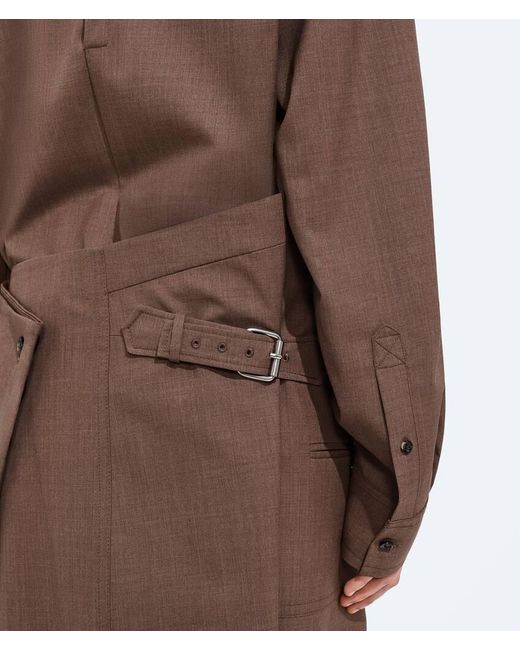 Bottega Veneta Brown Light Wool Toile Skirt