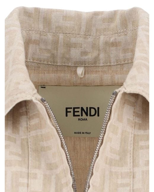 Fendi Natural Ff Chambray Jacket