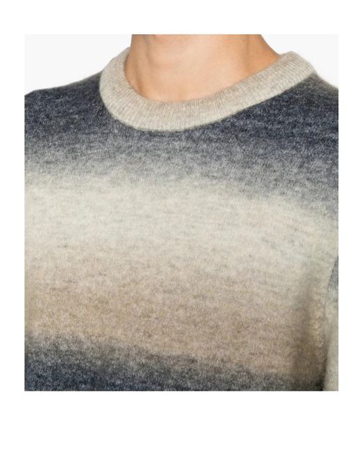 Samsøe & Samsøe Gray Gradient-Effect Striped Sweater for men