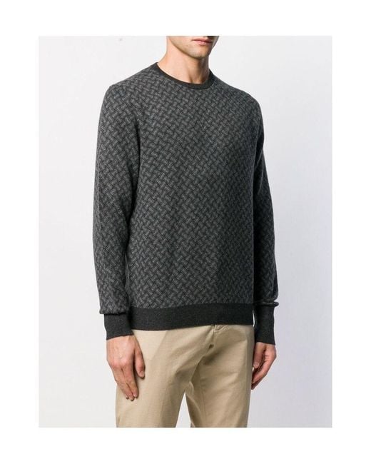 Drumohr Gray Crew-Neck Cashmere Sweater for men