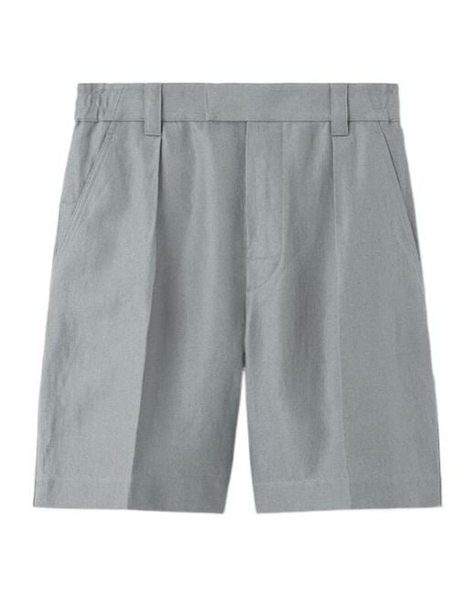 Loro Piana Gray Reinga Belt-Loop Shorts for men